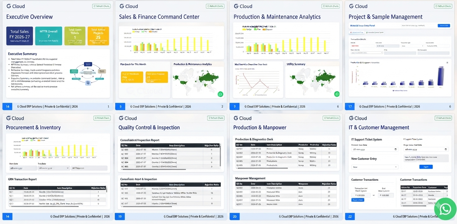 G Cloud ERP insights dashboard preview
